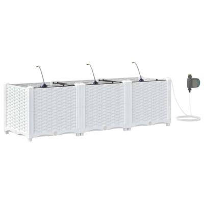 Tuin Bloempot 3 pcs Wit Staal Tuin Bloempot 3 pcs Wit Staal