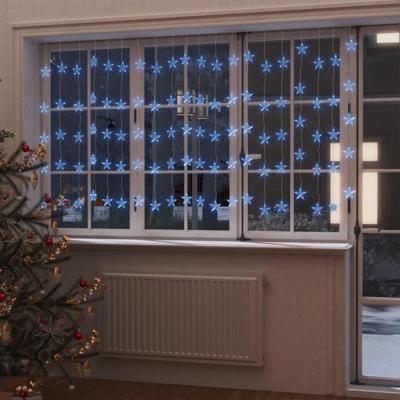 VidaXL Lichtsnoergordijn sterren met 500 led's en 8 functies blauw