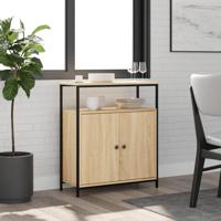 Dressoir 70x30x80 cm bewerkt hout sonoma eikenkleurig - thumbnail