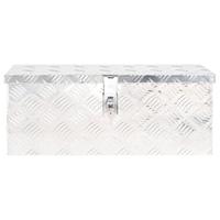 VidaXL Opbergbox 60x23,5x23 cm aluminium zilverkleurig - thumbnail