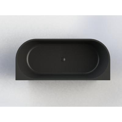 Half Vrijstaand Bad Arcqua Pinto Back To Wall 180x80x57 cm Mat Zwart