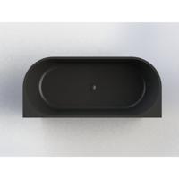 Half Vrijstaand Bad Arcqua Pinto Back To Wall 180x80x57 cm Mat Zwart - thumbnail