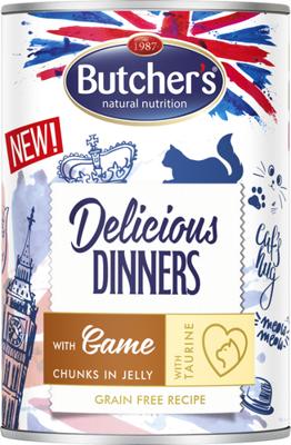 BUTCHER'S Delicious Dinners Stukjes met hertenvlees in gelei - nat kattenvoer - 400g