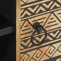 Tv-meubel 80x33,5x46 cm massief ruw mangohout zwart - thumbnail