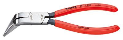 Knipex 38 71 200 Platte rondbektang Elektronica en fijnmechanica 70° gebogen Vanadium elektrostaal 200 mm