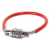 Kikkerland kabelslot mini 33 x 2 cm staal rood/zilver - thumbnail