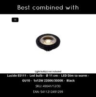 Lucide SENSAS - Bureaulamp - Ø 18 cm - 1xGU10 (ES111) - Zwart - thumbnail