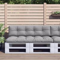 VidaXL Palletkussens 2 st stof grijs - thumbnail