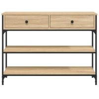 Wandtafel 100x25x75 cm bewerkt hout sonoma eikenkleurig - thumbnail