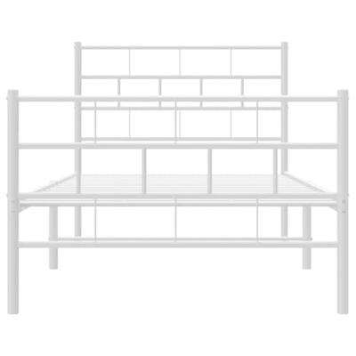 Bedframe met hoofd- en voeteneinde metaal wit 100x200 cm