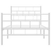 Bedframe met hoofd- en voeteneinde metaal wit 100x200 cm - thumbnail