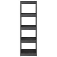 Boekenkast/kamerscherm 40x30x135,5 cm grenenhout grijs - thumbnail