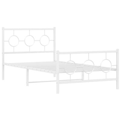 Bedframe met hoofd- en voeteneinde metaal wit 100x190 cm Bedframe met hoofd- en voeteneinde metaal wit 100x190 cm