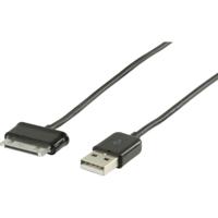 Valueline VLMP39200B1.00 USB 2.0 1 m 30-pins datakabel voor Samsung Galaxy Tab en Note - Zwart - thumbnail