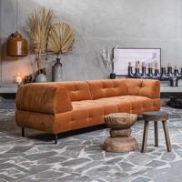 WOOOD Bank 'Lloyd' 4-zits, Velvet, kleur Cinnamon - thumbnail