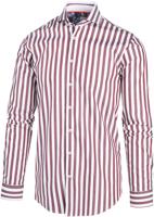Blue Industry Heren Overhemd Wit Paars Gestreept Perfect Fit - thumbnail