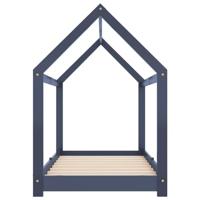 Kinderbedframe massief grenenhout grijs 80x160 cm - thumbnail