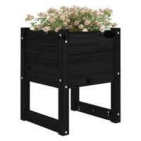 VidaXL Plantenbak 40x40x52,5 cm massief grenenhout zwart - thumbnail