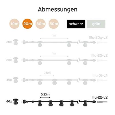 LEDmaxx Illu-22-v2 Party-lichtketting Binnen/buiten werkt op het lichtnet Aantal lampen 60 LED Verlichte lengte: 20 m