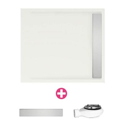 MegaBath Douchebak Easy Tray 90X90X5 cm Wit Mat Of Glans - Douchebak Mat Wit