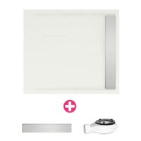 MegaBath Douchebak Easy Tray 90X90X5 cm Wit Mat Of Glans - Douchebak Mat Wit - thumbnail