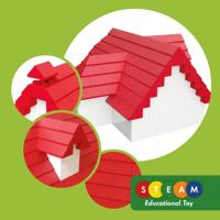 Hubelino dakpannenset bouwblokjes, 124dlg. - thumbnail