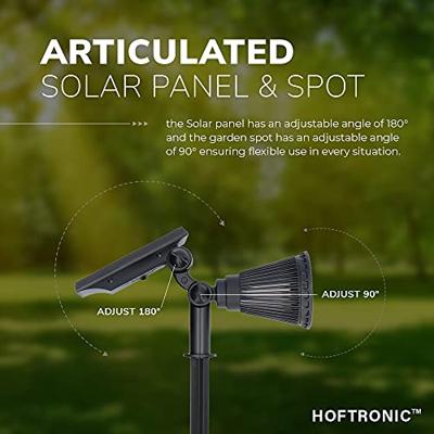 Set van 6 Bend solar prikspots - Incl. Schemerschakelaar - 6000K koud wit - 2 lichtstanden - 200lm - 6-9 uur brandtijd - Kantelbaar en richtbaar - IP65 waterdicht - thumbnail