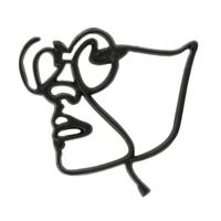 Light & Living wanddecoratie face zwart 35 cm | 6 stuks - thumbnail