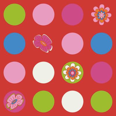 Noordwand Bluuming Affairs Behang met bloemen en stippen - 44589