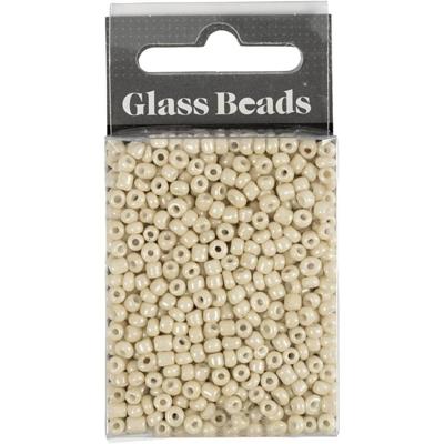 Creativ Company Rocailles, d 3 mm, afm 8/0, gatgrootte 0,6-1,0 mm, off white, 25 gr/ 1 doos - thumbnail