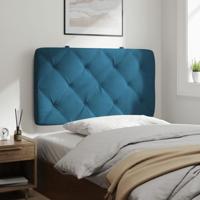 Hoofdbordkussen 90 cm fluweel blauw - thumbnail
