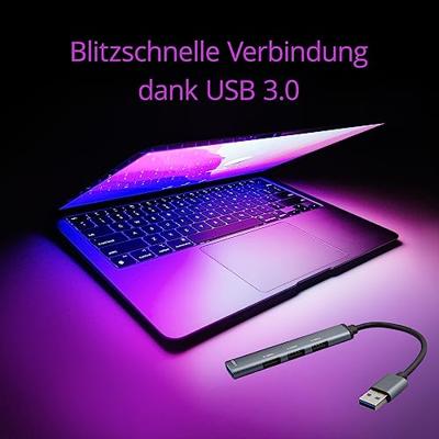 USB-C Hub 3.0 - 4 x - Aluminium - 1 USB-C 3.0 Socket - 3 USB-A 2.0-poorten - compatibel met MacBook Pro/Air, Laptop en andere Type-C apparaten - achterwaarts compatibel - Space Grey - Slim - 0,12