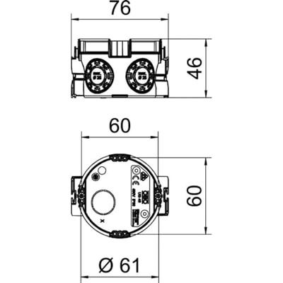 OBO Bettermann 2003701 Apparaatdoos (Ø x d) 60 mm x 46 mm 25 stuk(s) OBO Bettermann 2003701 Apparaatdoos (Ø x d) 60 mm x 46 mm 25 stuk(s)