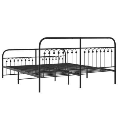 Bedframe met hoofd- en voeteneinde metaal zwart 183x203 cm