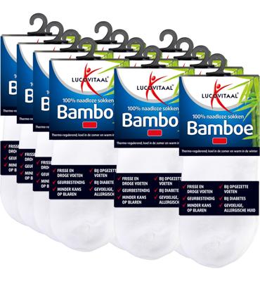 Lucovitaal Bamboe Enkelsokken Wit 43-46 Lucovitaal Bamboe Enkelsokken Wit 43-46