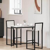 Tafel Wit 100 x 50 x 77 cm Engineered hout en staal - thumbnail