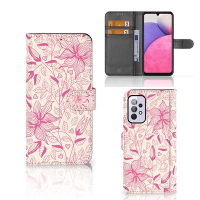 Samsung Galaxy A33 5G Hoesje Pink Flowers Samsung Galaxy A33 5G Hoesje Pink Flowers