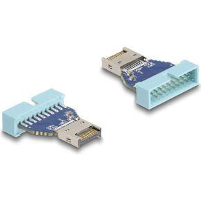 DeLOCK 67130 tussenstuk voor kabels 19 pin USB USB Type-E Blauw
