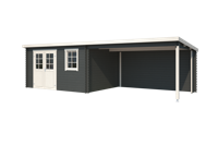 Blokhut met overkapping Aida 760x275 Carbon Grey-Wit Outdoor Life - Outdoor life - thumbnail