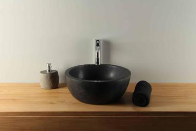 Waskom natuursteen basaltsteen BAS-006zk diameter 40 cm Waskom natuursteen basaltsteen BAS-006zk diameter 40 cm