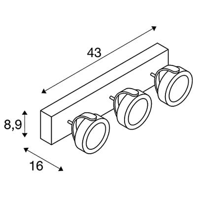 SLV Richtbare spotsKalu Led 3-lichts - 3x47w zwart - 1000131
