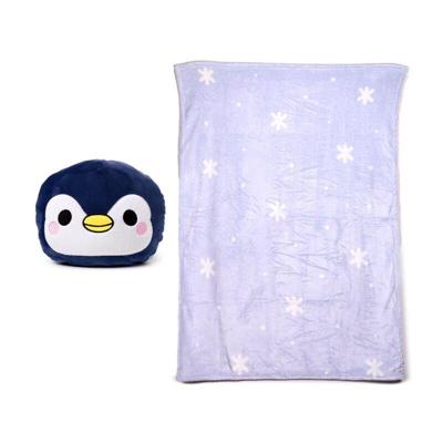 Blankeazzz Adoramals Nico de Pinguin 2-in-1 Knuffel & Reisdeken