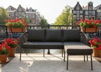 Limoges chaise longue set 2pcs anthracite steel/wicker anthracite Eurofar - Eurofar - thumbnail