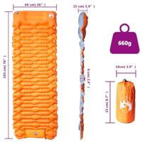VidaXL Kampeermatras met kussen zelfopblazend 1-persoons oranje - thumbnail