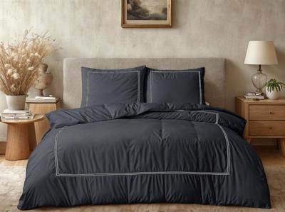 RoyalTextile - Brata Dekbedovertrek - Zwart/Grijs - Zwart 200 x 200/260 RoyalTextile - Brata Dekbedovertrek - Zwart/Grijs - Zwart 200 x 200/260