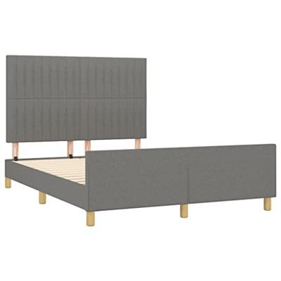 Bedframe zonder matras stof donkergrijs 140x200 cm