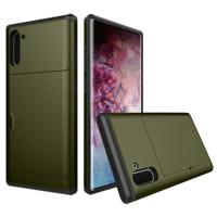 Schokbestendig robuuste Armor beschermende case met kaartsleuf voor Galaxy Note 10 (Army Green) - thumbnail