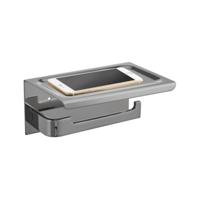 Best Design Toiletrolhouder met Telefoonplankje 18x12 cm RVS Geborsteld - thumbnail