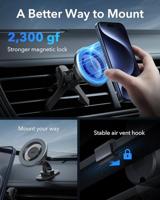 ESR HaloLock Telefoonhouder voor in de auto Magneetbevestiging 5.4 - 6.9 inch Bevestigingswijze (auto): Ventilatierooster - thumbnail