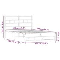 Bedframe zonder matras metaal bruin eikenkleurig 120x200 cm - thumbnail